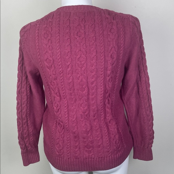 L.L. Bean Crewneck Cable Knit Sweater - Picture 2 of 7